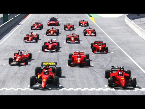 Ferrari F1 2023 vs All Micheal Schumacher Ferrari F1 Cars - Mugello Circuit