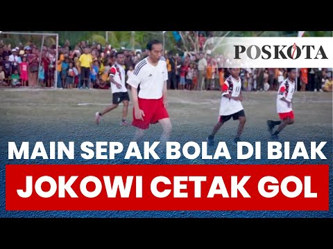 PRESIDEN JOKOWI Cetak Gol Saat Bermain Sepak Bola Di Biak Papua Bersama Anak-anak Papua