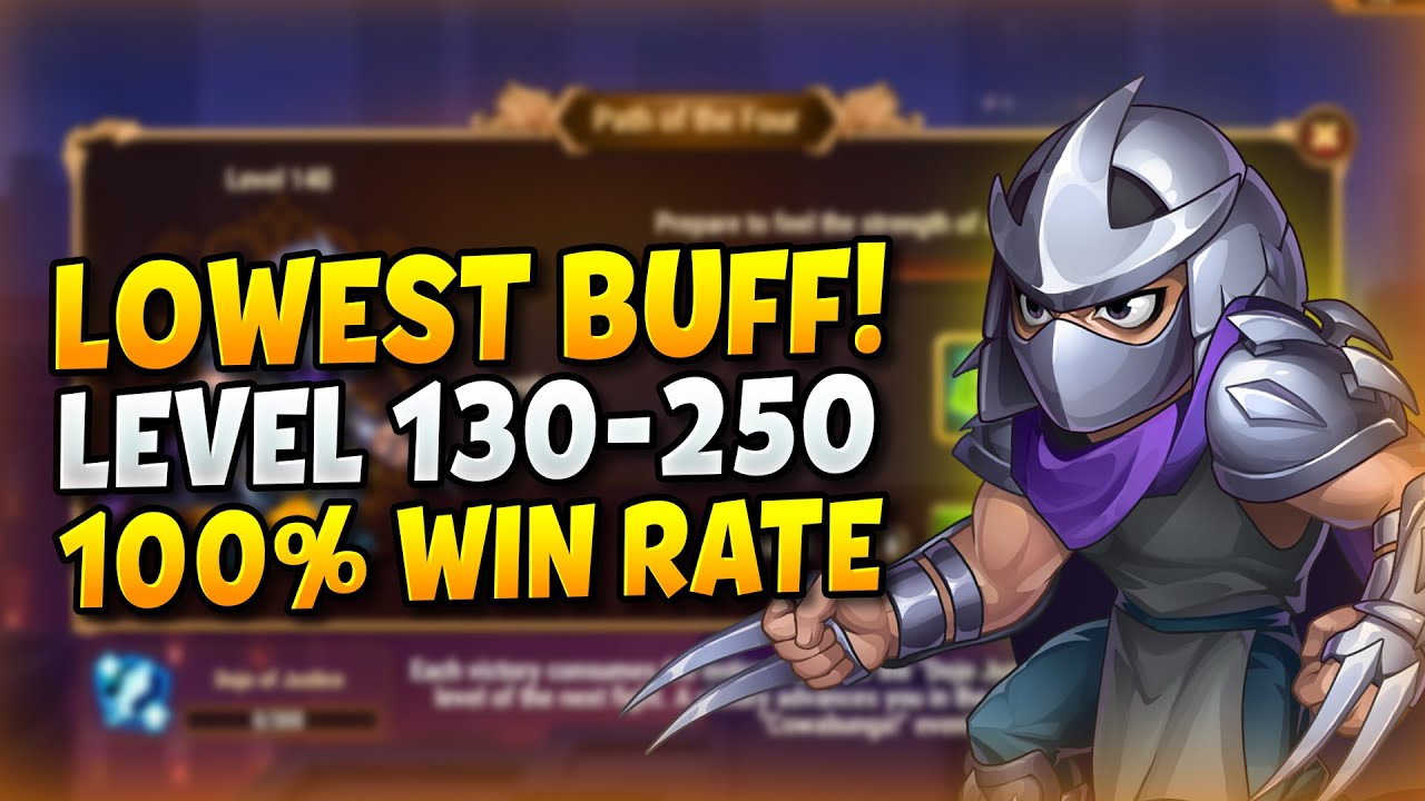 Path of the Four Levels 130-250 | Lowest Buffs | 100% Win Rate | Hero Wars