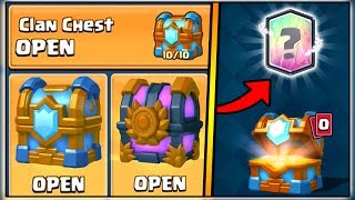 TIER 10 OUT OF 10 MAXED CLAN CHEST OPENING | CLASH ROYALE | NEW LEGENDARY CARD!