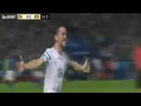 Robbie Brady GOAL - Italy vs Ireland 0-1 EURO 2016