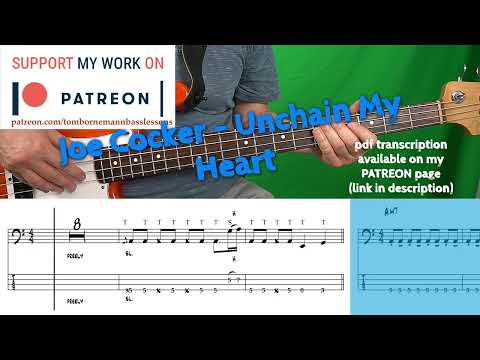 Joe Cocker - Unchain My Heart (Bass cover with tabs)