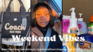 VLOG| In love with my Coach tote, new hairstyle, Target run, hygiene + selfcare haul, NYE @ church