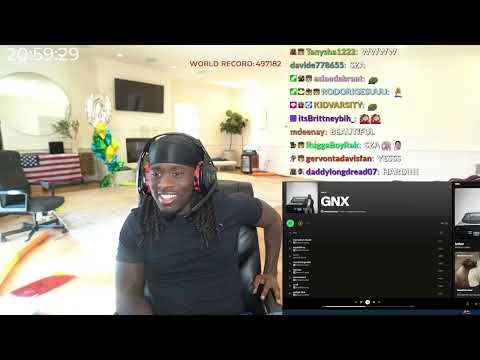 Kai Cenat reacts to Kendrick Lamar's "Luther(feat.SZA)"