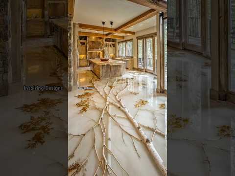 Wow! Absolutely love this birch tree epoxy flooring! 😱👏 #interiordesign #homedesign #rustic