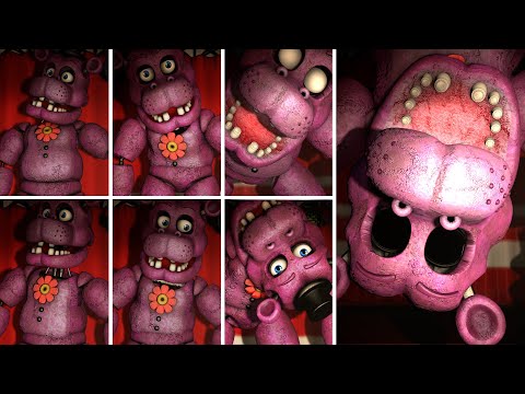 Mr. Hippo All Poses & Jumpscare in New Nights at Freddy's