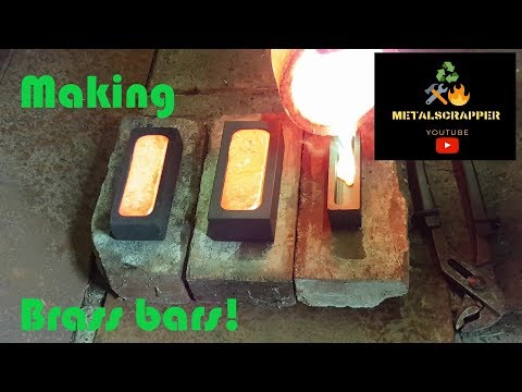 First Brass melting and pouring with the Devil Forge - BRASS BULLION BARS