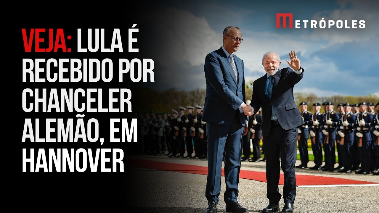 Lula é recepcionado por Friedrich Merz, chanceler alemão, em Hannover