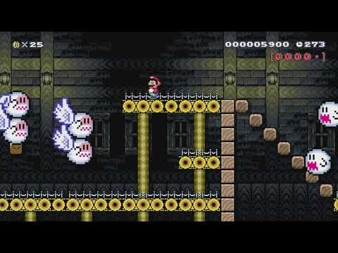 Vanilla Ghost House (SNES) by Nasetto BG - Super Mario Maker - No Commentary 1bq