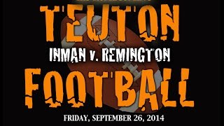 preview picture of video 'Inman HS Varsity Football vs. Remington 9/26/14'