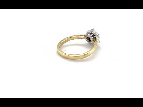 9ct Yellow Gold Brilliant Cut Diamond Illusion Set Cluster Ring - 01050300 | Johnsons Jewellers