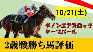 【10月21日勝ち上がり2歳馬評価】セール高額馬ダノンエアズロックが豪快差し切り！ダノックス悲願のクラシック獲りへ視界良好！！