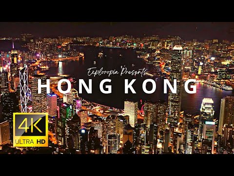 Hong Kong 🇭🇰 in 4K ULTRA HD 60FPS at night by Drone