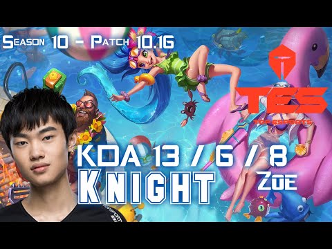 TES knight ZOE vs T1 Faker ORIANNA Mid - Patch 10.16 KR Ranked