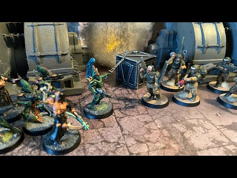 Grimdark Future: Firefight Battle Report (Human Defence Force Vs Dark Elf Raiders 250 points) S1E4