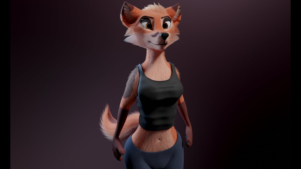 Celeste Anthro Fox 3D Model