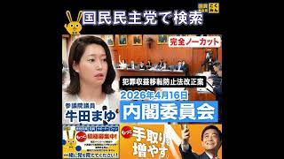 国民民主党 牛田まゆ 内閣委員会 4月17日