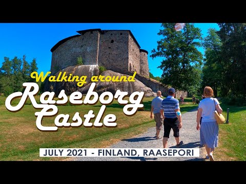Walk around Medieval Raseborg Castle, July 2021, Finland, Raasepori [4K]