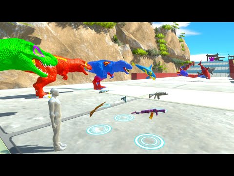FPS AVATAR & T-REX TEAM RESCUE MISSION TRAP DEATH RUN - Animal Revolt Battle Simulator