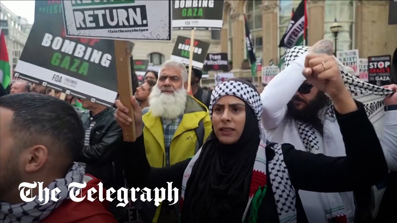 Des milliers de partisans pro-palestiniens commencent une marche à Londres