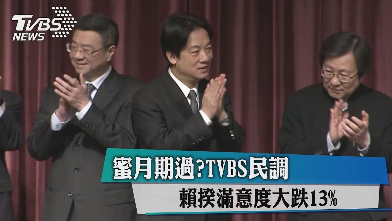 蜜月期過？TVBS民調　賴揆滿意度大跌13%