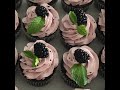 BlackBerry Italian Merengue Buttercream Chocolate Cupcakes With Dark Chocolate Ganache Filling