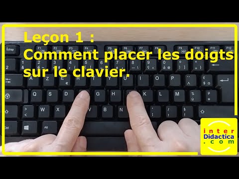 Leçon 1 : Comment placer les doigts sur le clavier. Cours Gratuit de Dactylographie.