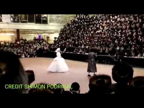 Bobover Rebbe Shlita (45) dancing Mitzva Tantz at Wedding of his Grandchild