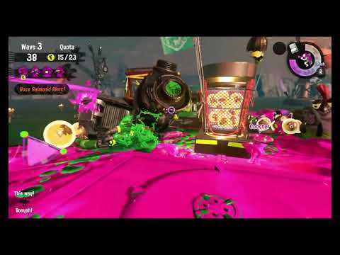 Splatoon 2 - Salmon Run: the importance of luring (誘導) at high difficulty for good scores.