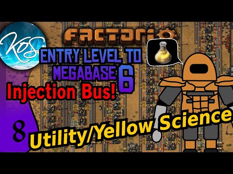 Factorio - Entry Level to Megabase 6: Injection Bus 8 - YELLOW SCIENCE