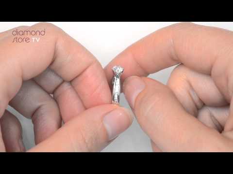 E4824 - Diamond Solitaire Ring with Shoulders In 9K White Gold