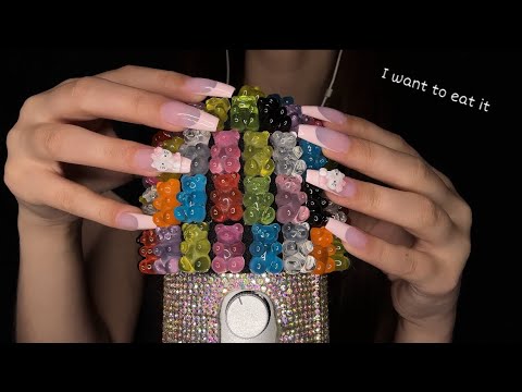 ASMR Gummy Bear Mic Scratching🧸