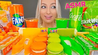 Download lagu ASMR EATING GREEN & ORANGE FOOD, ICE CREAM, JELLY, MACAROONS, MOCHI, 컬러 먹방 (DESSERT) MUKBANG 먹방, 4K mp3
