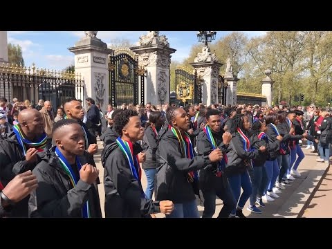 Mzansi Youth Choir performs Justin Bieber's 'Baby' in Zulu outside Buckingham Palace