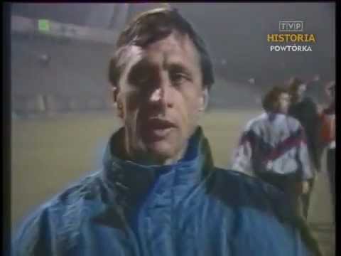 Johan Cruyff bramkarz Zubizarreta - LECH Poznań - FC Barcelona (1988r.)