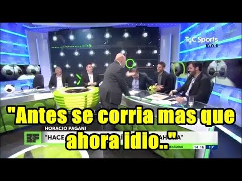 Pagani gritando e insultando a Recondo y Edul, por si el futbol de antes es mejor al de ahora