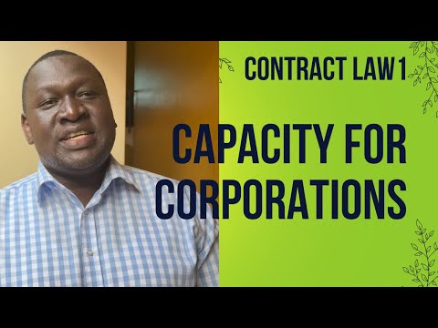 Contract law 1. Capacity for coporations