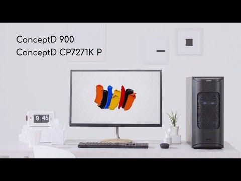ConceptD 900デスクトップとCP7271Kモニター (ConceptD 900 Desktop and CP7271K Monitor)