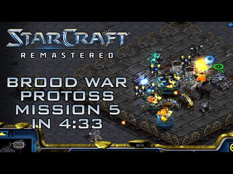 StarCraft Remastered Broodwar Protoss Mission 5: The Battle of Braxis (Speedrun / Walkthrough)