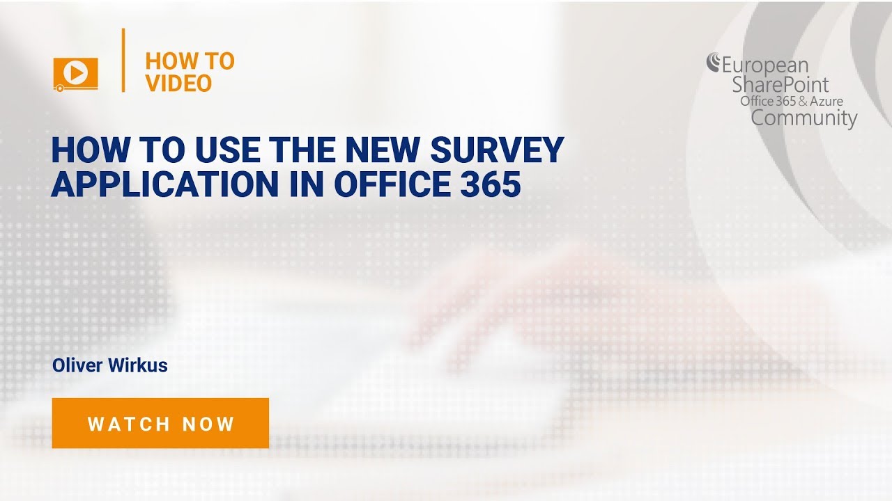 How To use the new survey application in Office 365 How To use the new survey application in Office 365