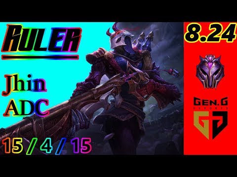 Gen G Ruler as Jhin ADC - S8 Patch 8.24 - KR Master - Full Gameplay
