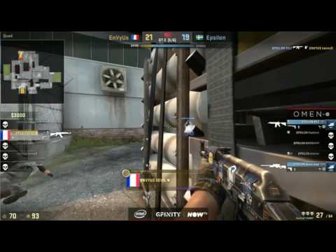 CS:GO | Devil ACE 1vs2 in last round | EnVyUs vs Epsilon | Gfinity CS:GO Invitational 2016