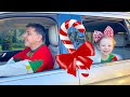 Nastya and Family drive-thru Christmas trip