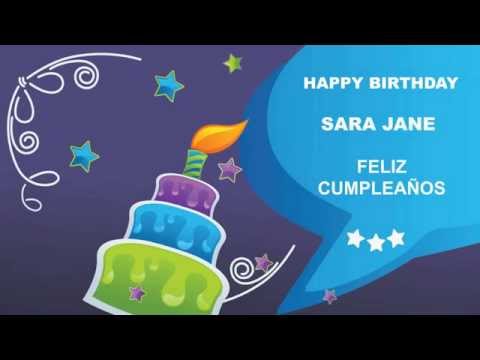 SaraJane   Card Tarjeta - Happy Birthday