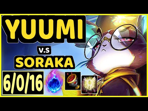 HOMI (YUUMI) vs SORAKA - 6/0/16 KDA BOTTOM SUPPORT GAMEPLAY - EUW Ranked GRANDMASTER