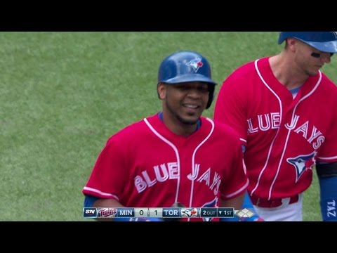 MIN@TOR: Encarnacion opens the scoring with a sac fly