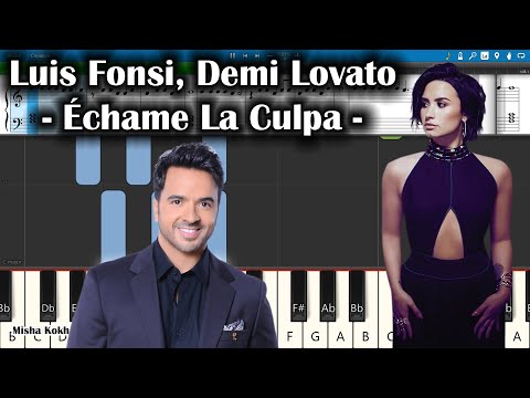 Luis Fonsi, Demi Lovato - Échame La Culpa [Piano Tutorial | Sheets | MIDI] Synthesia