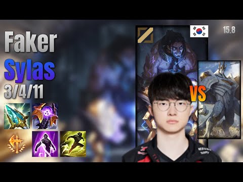Faker Mid Sylas vs Galio lol KR solo rank Full Game 15.8 | 페이커 사일러스 vs 갈리오