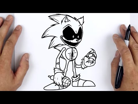 HOW TO DRAW SONIC FAKER (Sonic.ERR 1.8) | Friday Night Funkin (FNF