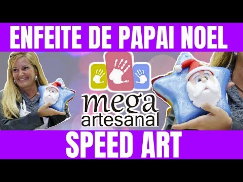 🎅SPEED ART NA MEGA ARTESANAL |  ENFEITE DE PAPAI NOEL EM BISCUIT. 🎅